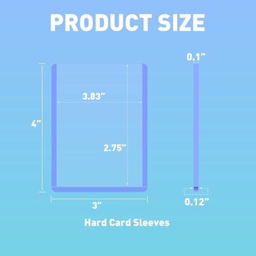 100 Pack 3"x4" 100pt Card Sleeves Hard Plastic | Transparent open casing, blocks scratches and bending, ideal for baseball, soccer, basketball and trading card collectibles - size: 100PT 100ct Hard Sleeves