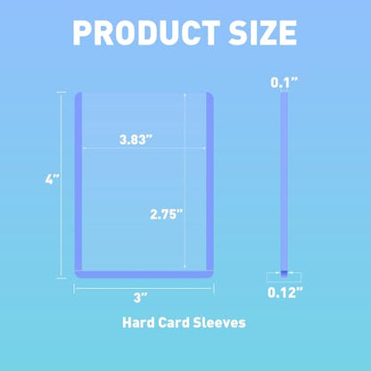 100 Pack 3"x4" 100pt Card Sleeves Hard Plastic | Transparent open casing, blocks scratches and bending, ideal for baseball, soccer, basketball and trading card collectibles - size: 100PT 100ct Hard Sleeves