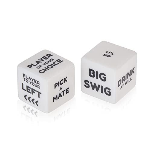 True Drinking Dice - Adult Party Games Drinking - Fun Drinking Games for Parties - Includes 2 Dice with Instructions - 2+ Players Dice Drinking Game