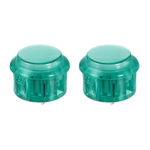 Nexarelle 2 Pcs Arcade LED Lights Push Button (30mm) - 5A 12/24V LED Illuminated Game Push Button for Arcade Machine/Fighting Stick/Video Gaming Controller, Green - color: Green