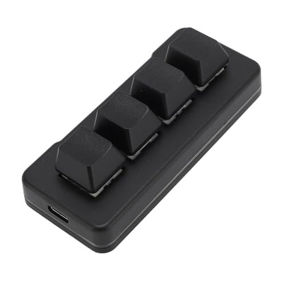 Mini 4 Key Keypad Mechanical Gaming Keyboard, RGB Blue Switch 4 Key Macro USB Keypad, 2.4G One Handed Mini Programmable Keyboard