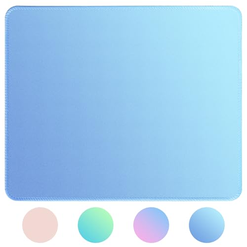 Bloss Small Mouse Pad for Gaming, Desk Pad Mat for Keyboard and Mouse, Gradient Blue Desk Mousepad with Stitched Edges, Computer Mouse Pad(11.8 x 9.8 x 0.12 Inches) - color: Northern Lights, size: 11.8L x 9.8W inches