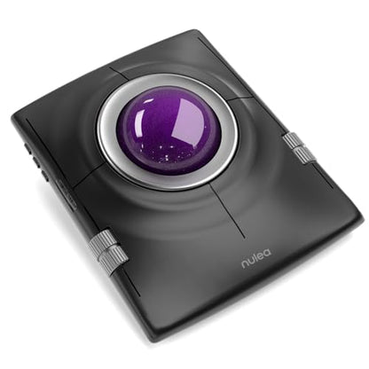 Nulea M512 Wireless Trackball Mouse, Ergonomic 55mm Trackball, Adjustable DPI for Precise Control, Left or Right Hand Compatible, Rechargeable, Multi-Device Bluetooth & 2.4GHz for PC（Purple） - color: D-Purple
