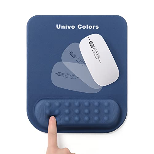 Superfine Fiber Soft Memory Foam Ergonomic Mouse Pad with Wrist Rest Support, Comfortable Large Navy Blue Mousepad with Non-Slip Base for Computer, Gaming, Office, etc - color: MP_Navy