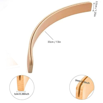 Luocute Curved Playing Cards Holder, Solid Beech Wood Card Rack with 3mm Slot for Rummy Poker Family Camping (33 * 1.2 * 3.5cm)