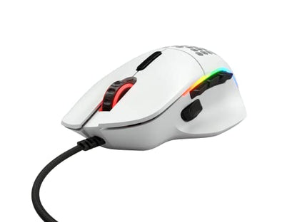 GLORIOUS Gaming Model I Wired Gaming Mouse - 69g Superlight, 2 Swappable Buttons, RGB, PTFE Feet, 9 Programmable Buttons, Side Thumb Rest - White - color: Matte White, size: Model I Wired