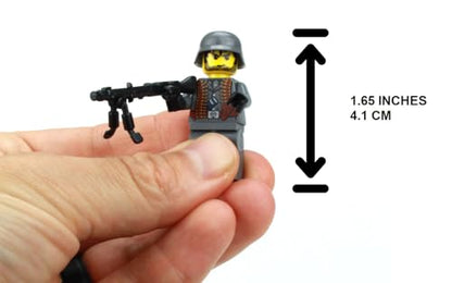Battle Brick 1.6 Inches Tall Collectible German WW2 Soldier MG34 Custom Minifigure | Genuine Military Minifig | Printed in The USA | World WAR 2 | Great Gift for Teen to Adult AFOL