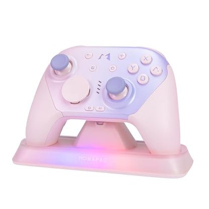 Mobapad Chitu2 HD Switch 2 Wireless Controller, TMR Glide Joysticks [ZERO Drift], Charging Dock, HD Rumble, NFC, Turbo, Programming, Mechanical Buttons - Gamepad for Nintendo Switch/Switch 2 & Windows PC - color: Pink