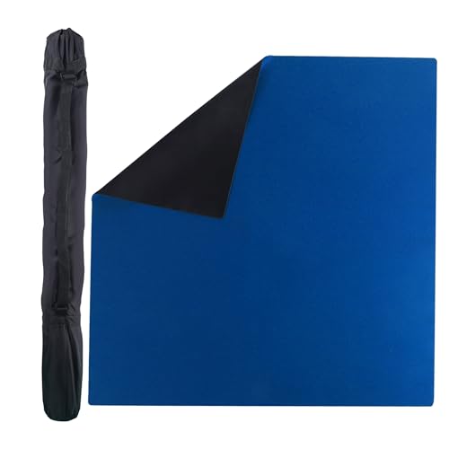 GSE 32-Inch Rubber Non-Slip Playmat Mahjong Mat for Table with Carrying Bag | Noise Reduction, Tabletop Cover Mat For Mahjong, Dominoes, Poker, Playing Cards & Board Games (Blue) - color: Blue, size: 1-Pack