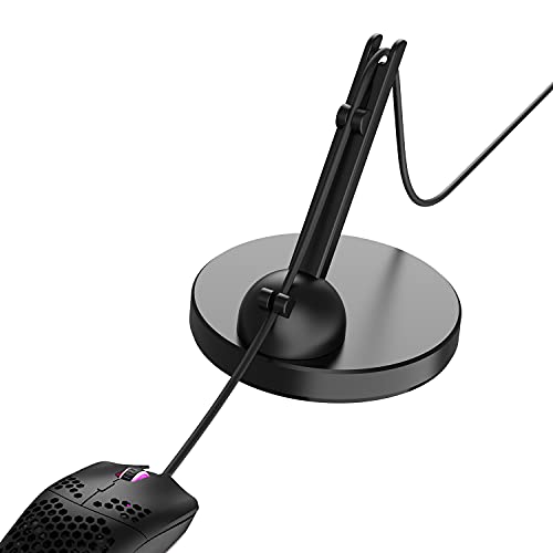 Ajazz Games Mouse Bungee Mouse Cord Clip Cord Management System Flexible 360 Degree Rotatable for Esports FPS Games(Black)