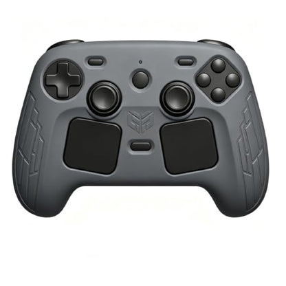 High-Elastic Silicone Protective Case for Steam Controller 2026 Anti-Slip Skin-Friendly Dustproof Anti-Scratch Shock-Absorbing Impact-Resistant Washable Full Cover Shell with 2 Joystick Caps (Gray) - color: Gray