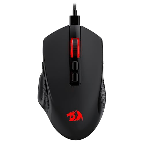 Redragon M695 Wired Optical Gaming Mouse 24000 DPI Remapping Keys | Stable Lag-Free Connection, Smooth Precise Tracking, Programmable Button, Ergonomic Grip Body Comfort
