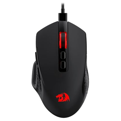 Redragon M695 Wired Optical Gaming Mouse 24000 DPI Remapping Keys | Stable Lag-Free Connection, Smooth Precise Tracking, Programmable Button, Ergonomic Grip Body Comfort