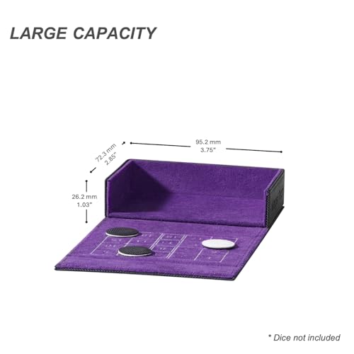 Pocket Dice Box (Adventurer Module) - Built-in Life Tracker - Fits 15 Counter Dice (15 mm) or 30+ Unsleeved Cards - Stores Inside Adventurer - MTG, PTCG & More (2. Eclipse (Black/Purple)) - color: 2. Eclipse (Black/Purple)