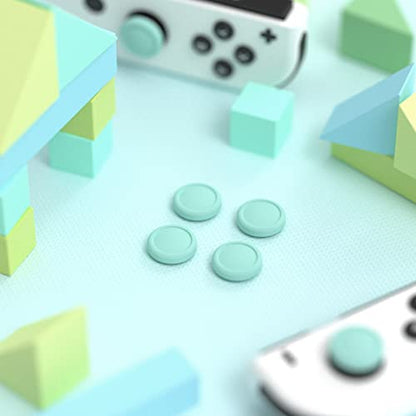 eXtremeRate PlayVital Joystick Caps for Nintendo Switch, Thumbstick Grips for Switch Lite, Analog Cover for OLED Joycon Thumb Grip Caps - Misty Green - color: Misty Green