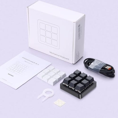 Koolertron One Handed Macro Mechanical Keyboard,Blue LED Backlit Portable Mini One-Handed Mechanical Gaming Keypad OSU! Keyboard 9 Fully Programmable Keys (9 Keys/Black/Pink LED) - style: 9 Keys/Black/Pink LED