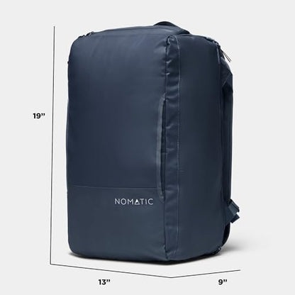 NOMATIC 40L Travel Bag- Convertible Duffel/Backpack, Carry-on Size, Everyday Use Laptop Bag, TSA Compliant - color: Navy