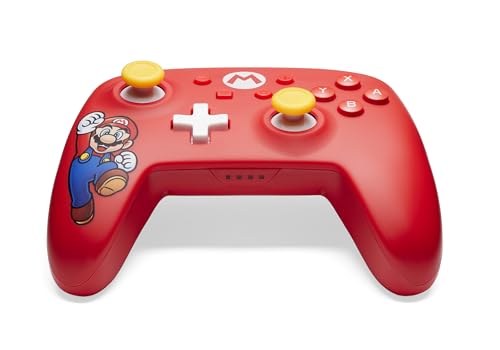 PowerA Wireless Controller for Nintendo Switch - Mario Joy, Switch Lite/Switch-OLED Model, Nintendo Switch 2, AA Battery Powered (Battery Included), Bluetooth, Motion Controls, Officially Licensed - style: Mario Joy