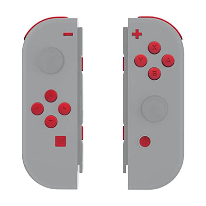 eXtremeRate DIY Full Set Buttons for Nintendo Switch & Switch OLED, Custom Replacement Buttons for JoyCon, ABXY Direction Keys SR SL L R ZR ZL + - Home Capture Trigger Buttons Springs - Passion Red - color: Passion Red