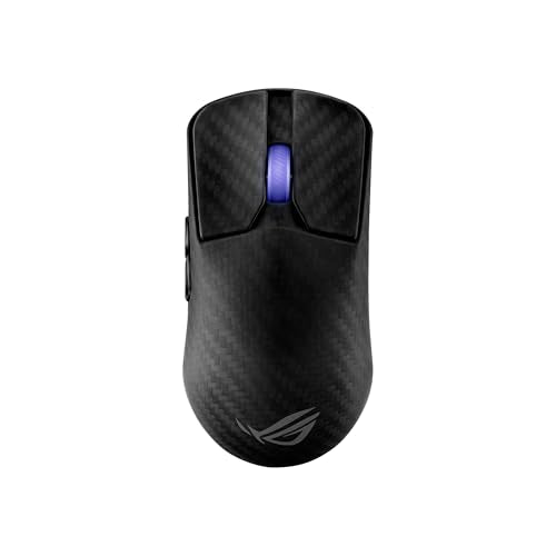 ASUS ROG Harpe Ace Extreme Wireless Esports Gaming Mouse – Carbon Fiber Build, 47g Lightweight, Tri-Mode Connectivity, 42K DPI, up to 70Hr Battery, Glass Skates, Pro-Approved, PC/Mac Support - Black - color: Black, style: Harpe Ace Extreme
