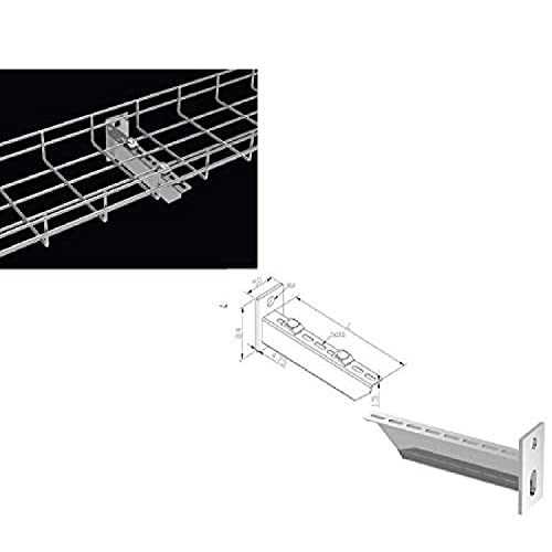 Kable Kontrol Reinforced Bracket – 8” Width - Wire Mesh Tray Cable Management Rack Cords Organizer Cable Basket, Zinc Plated Steel NEC Approved for Network, Fiber Optic, Cabling Accessory - size: Reinforced Bracket - 8" Width