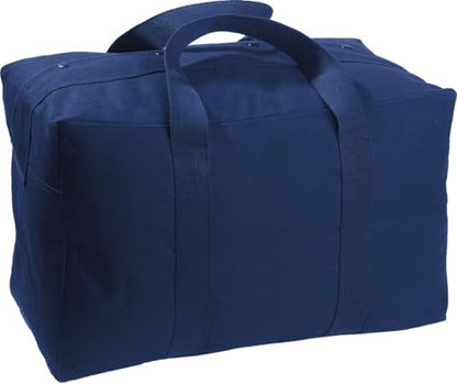 Tactical Parachute Cargo Bag LARGE Cotton Canvas Carry Bag, 24" x 15" x 13" - Navy Blue - color: Navy Blue, size: Large (24" x 15" x 13")