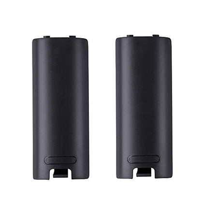 Trenro Wii Remote Controller Battery Cover, 2 Pack Back Cover Replacement for Nintendo Wii/Wii U Remote -Black - color: Black