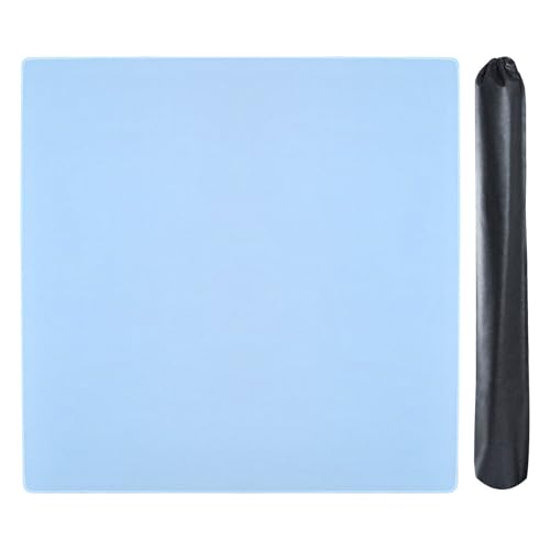 Mahjong Mat with Black Carrying Bag (Light Blue,31.5 inches), Anti Slip and Noise Reduction Table Cover for Mahjong, Poker, Card Games, Dominoes, Board Games, Slip Resistant Mat - color: Light Blue