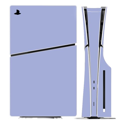 Solid Color Skin Wrap Compatible with PS5 Slim Disc Edition (Light Purple) | Console Cover Protective Sticker, Game Controller Vinyl Wrap - color: Light Purple