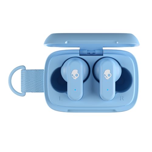 Skullcandy Dime 3 Wireless In-Ear Bluetooth Earbuds - Preppy Blue | Noise Isolating Fit, 20 Hours Battery, Microphone for iPhone Android, Easy Carry with Integrated Lanyard, Travel Friendly - color: Preppy Blue