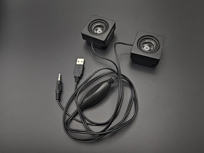 USB Computer Speakers, Mini Desktop Speakers USB Powered 3.5mm TRS Aux Speaker with Volume Control Wheel, for PC,Laptop,Tablet,Phone