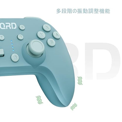 QRD Junior E5 Wireless Controller for Switch/Lite/OLED/Switch 2 Windows PC Mac iOS Andoird,6 Axis Gyro,TURBO (Switch Controller Blue) - color: Switch Controller Blue