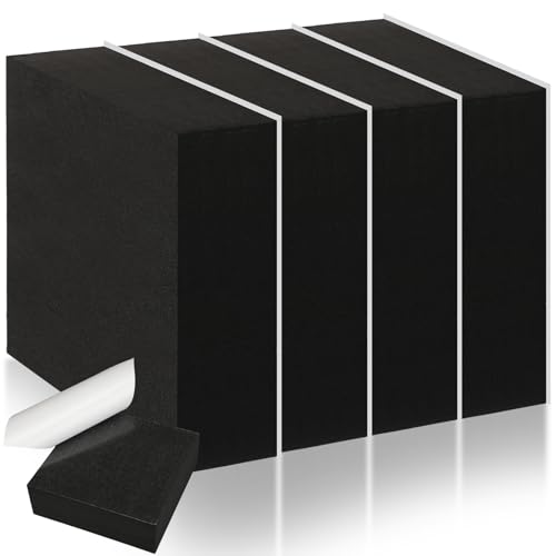 4 Pcs 3" Thick Foam Padding Sheet with Adhesive Backing 6 x 6 Inches Self Stick Neoprene Insulation Foam Sheet Black for Furniture Cars Speakers - color: Black, size: 3 Inch Thick, 6 x 6 Inches