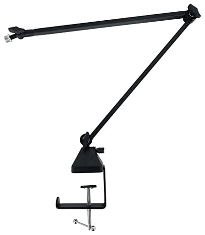 Rockville R-BOOM 34 Black 34" Easy-Adjust Boom Arm Studio Podcast Mic Stand | Desk Clamp, Steel Construction, No Exposed Springs, 360-Degree Rotation, Broadcast/Streaming, Includes Mic Clip and Adapter