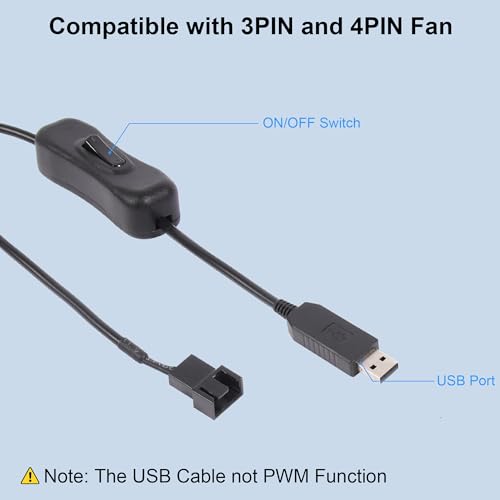 4.52" 115mm Grill Guard with Flexible Gooseneck Stand and USB 3/4Pin Cable | Compatible with Your Idle 120mm PC Fan, for PC Case AV Entertainments Network Rack Workspace Hotspot Cooling and More - size: 115×115mm