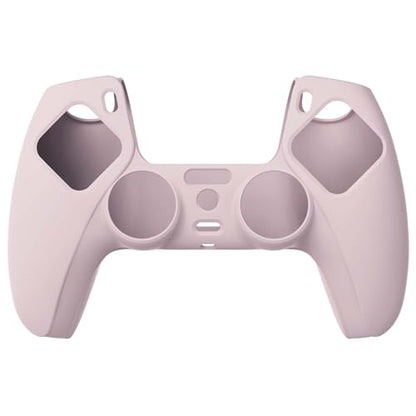 PlayVital Cherry Blossoms Pink Pure Series Anti-Slip Silicone Cover Skin for ps5 Controller, Soft Rubber Case for ps5 Wireless Controller with White Thumb Grip Caps - color: Cherry Blossoms Pink