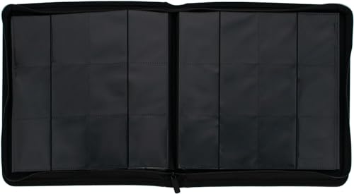 BCW 12-Pocket Zipper-Folio LX Trading Card Binder (Black) | Card Collection Binder with 480 Card Capacity | Archival Safe Pages | Secure Wrap-Around Zipper | Pocket Trading Card Holder Album - color: Black