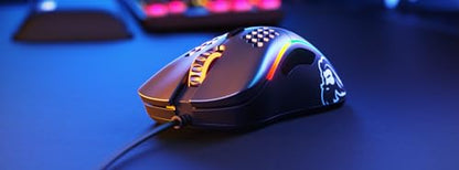 Glorious Model D Wired Gaming Mouse - 68g Superlight Honeycomb Design, RGB, Ergonomic, Pixart 3360 Sensor, Omron Switches, PTFE Feet, 6 Buttons - Matte Black - color: Matte Black, style: Model D (Ergonomic)