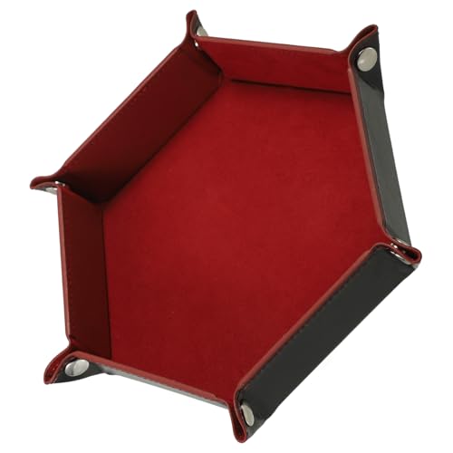 Milisten Folding Pu Dice Tray for Tabletop Games Portable Dice Storage Organizer Elegant Design for Gaming Parties and Home Use Deep Finish