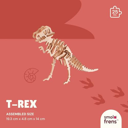 3D Wooden Puzzles for Ages 8+, 4 Pack Dinosaur Puzzles, FSC-Certified Wood, Plastic-Free Toy, STEM Kit for Kids Teens Adults, Wood Craft Model Kit, Individually Wrapped Party Favors - Jurassic Frens - color: Jurassic Frens