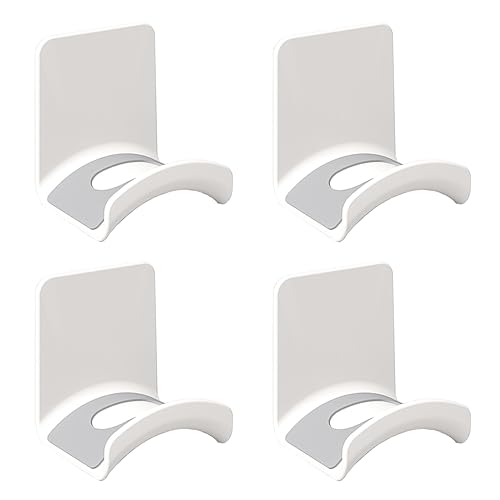 Headphone Stand,Sticky Headset Hanger Adhesive Headphone Holder Hook Mount,4 Pcs Headset Stand Holder Clip Under Desk,White