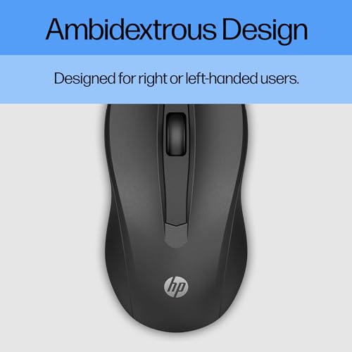 HP Wired Mouse 100 - Precise Optical Sensor with 1600 DPI - Easy USB Connection - Ambidextrous Design - 3 Button Control & Built-in Scrolling - Multi-OS Compatible (6VY96AA#ABL) - style: New