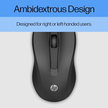 HP Wired Mouse 100 - Precise Optical Sensor with 1600 DPI - Easy USB Connection - Ambidextrous Design - 3 Button Control & Built-in Scrolling - Multi-OS Compatible (6VY96AA#ABL) - style: New