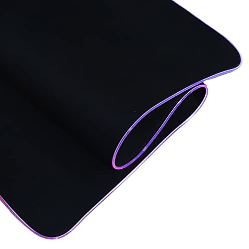 RGB LED Mouse Pad, USB Interface Gaming Mouse Mat, Thicken Rubber Non - Slip with 7 - Color Breathing Light and Monochromatic Mode, Large Size 31.5x11.8in for Computer Lapt