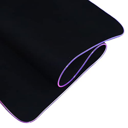 RGB LED Mouse Pad, USB Interface Gaming Mouse Mat, Thicken Rubber Non - Slip with 7 - Color Breathing Light and Monochromatic Mode, Large Size 31.5x11.8in for Computer Lapt