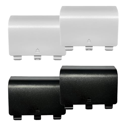 4 Pcs Battery Back Cover for Xbox Series X/S Controller[NOT for Xbox One & One X/S],Battery Back Shell Covers,Replacement Battery Door Shell Repair Part Compatible with Xbox Series S/X(Black&White) - color: 2 Black+2 White