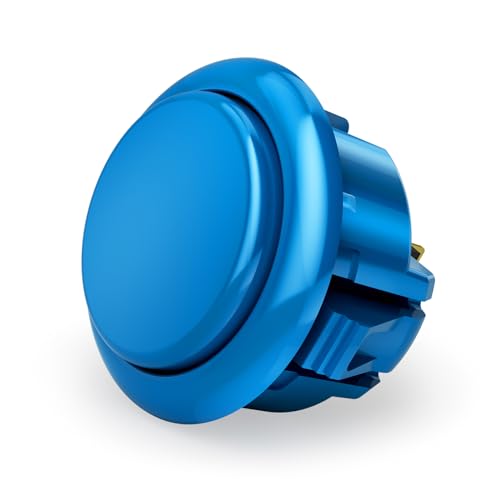 QANBA D-lite Arcade Button Original Buttons Snap-In Joystick Arcade Buttons for DIY arcade machines 30mm Push button switch (Boxed） (30mm Blue（DL01) 24 Pcs) - size: 30mm Blue（DL01) 24 Pcs