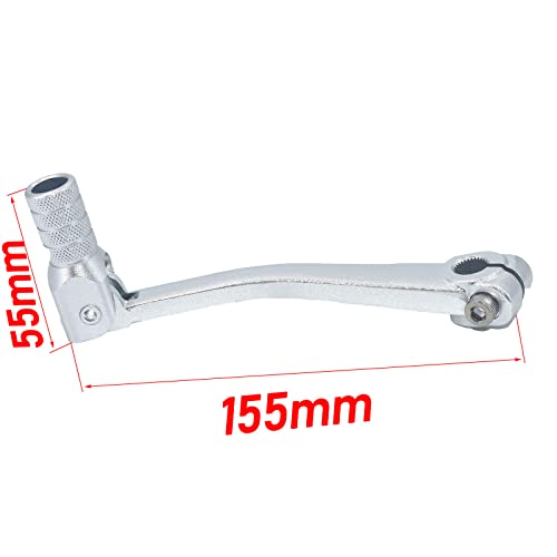 CNC Aluminum Gear Shifter Lever, Foldable Gear Shift Lever Fit for 50cc 110cc 250cc CRF50 XR50 XR CRF Dirt Pit Monkey Bike Motorcycle ATV Quad Accessory (Silver) - color: Silver