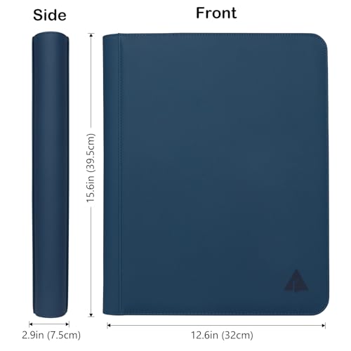 Top loader Binder, Holds 432 Top Loaders, 9 Pockets Top Loader Binder with Sleeves for Cards in 3'' x 4'' Top loaders -Blue - color: Blue