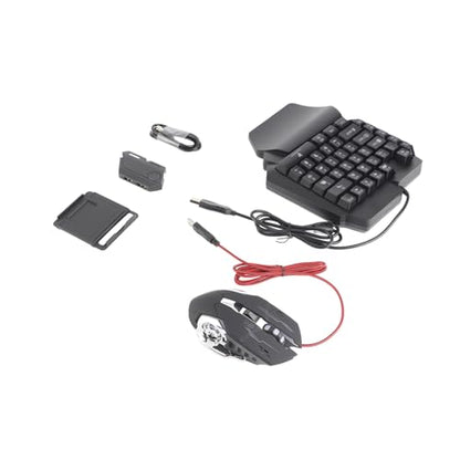 GOWENIC Mini Gaming Keypad Mouse, 35 Keys USB RGB Wrist Rest Half Hand Keypad, Portable Gaming Keyboard Mouse Converter with Adapter for iOS